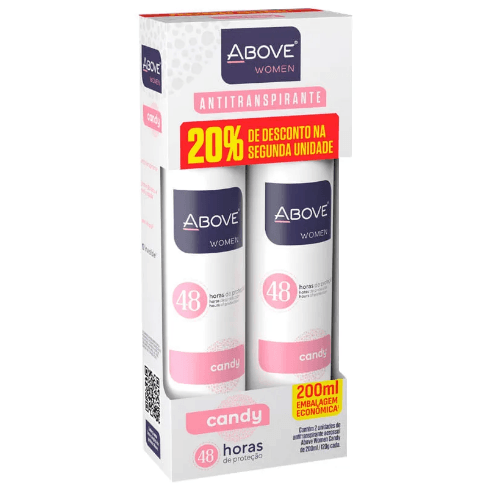 Kit Desodorante Above Women Candy Aerossol 48h 200ml Cada